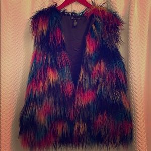 I.N.C Multicolored faux fur vest M/L